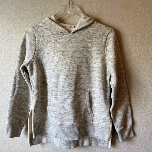 Madewell Heather Gray Bottom Side Slit Hoodie Sweathsirt Size Small - Picture 1 of 6